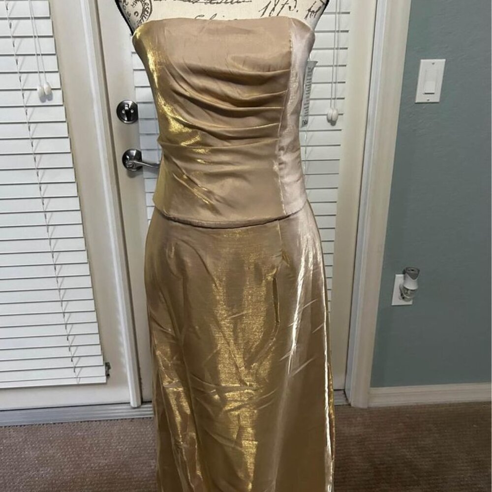 NWT Scott McClintock Gold formal dress, Sz 8